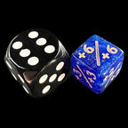 TDSO Glitter Blue & Gold Positive Counter 12mm 6 x D6 Dice Set