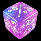 TDSO Glitter Blue & Purple with White Positive Counter 6 x D6 Dice Set