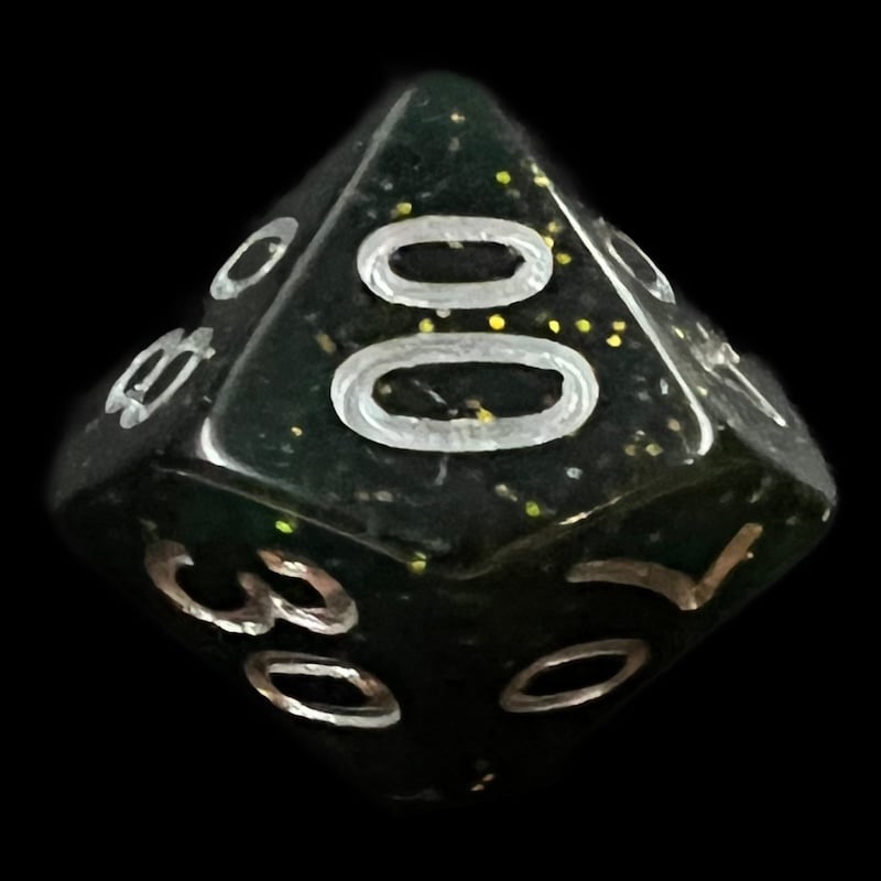 HALF PRICE CLEARANCE TDSO Glitter Dark Green Percentile Dice