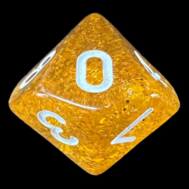 TDSO Glitter Gold & White D10 Dice