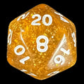 TDSO Glitter Gold & White D20 Dice