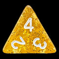 TDSO Glitter Gold & White D4 Dice