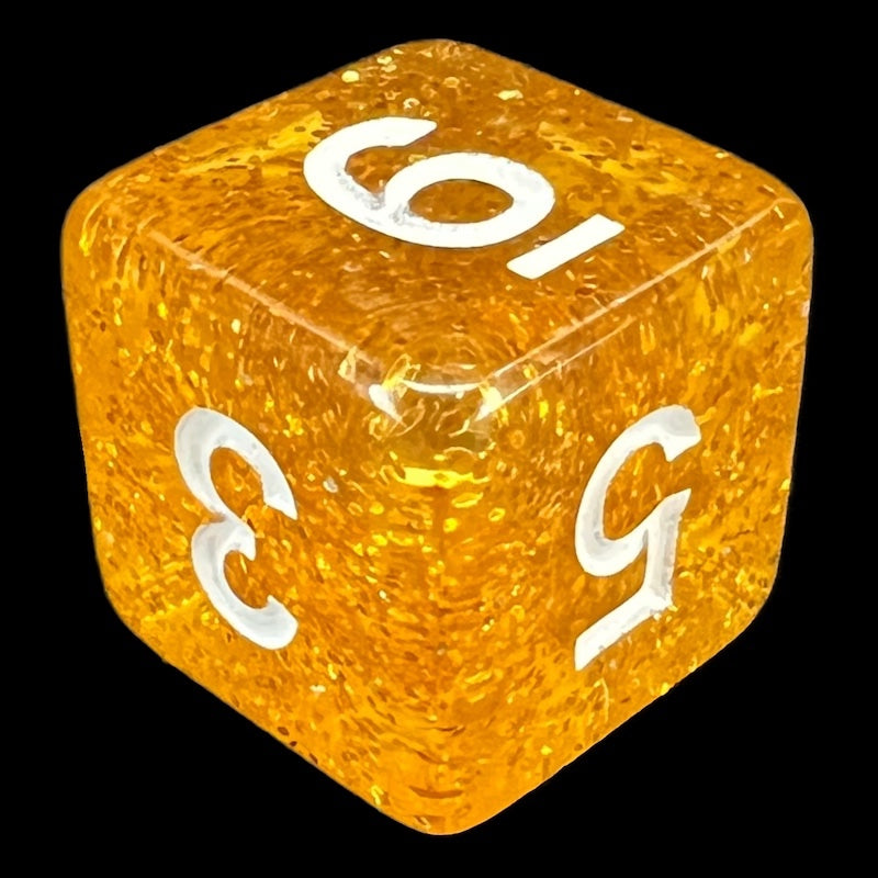 TDSO Glitter Gold & White D6 Dice