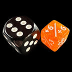 TDSO Glitter Orange & White Positive Counter 12mm 6 x D6 Dice Set