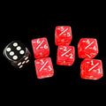 TDSO Glitter Pink & White Negative Counter 12mm 6 x D6 Dice Set