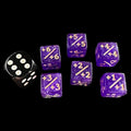 TDSO Glitter Purple & Gold Positive Counter 12mm 6 x D6 Dice Set