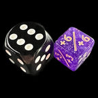 TDSO Glitter Purple & Gold Positive Counter 12mm 6 x D6 Dice Set