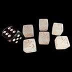 TDSO Glitter White & Gold Negative Counter 12mm 6 x D6 Dice Set
