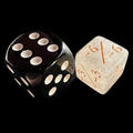 TDSO Glitter White & Gold Negative Counter 12mm D6 Dice