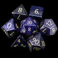 TDSO Gemstone Goldstone Blue & Gold 7 Dice Polyset