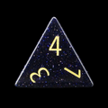 TDSO Gemstone Goldstone Blue & Gold D4 Dice