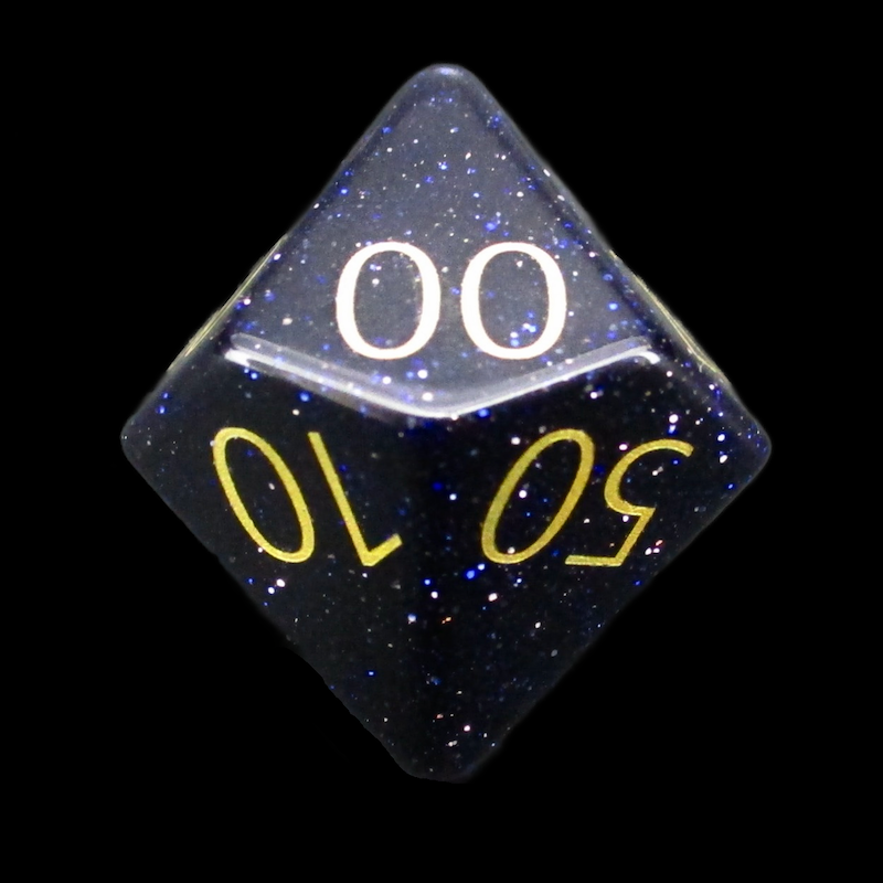TDSO Gemstone Goldstone Blue & Gold Percentile Dice
