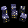 TDSO Gemstone Goldstone Blue & Gold 6 x D6 Spot Dice Set