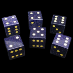 TDSO Gemstone Goldstone Blue & Gold 6 x D6 Spot Dice Set