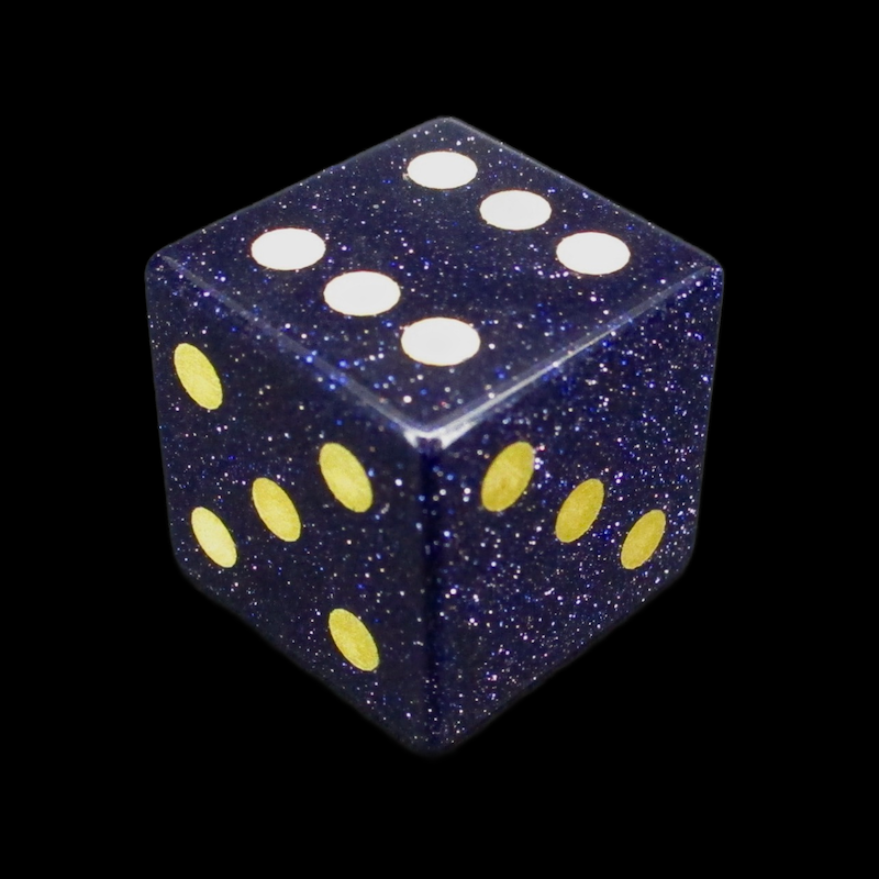 TDSO Gemstone Goldstone Blue & Gold D6 Spot Dice