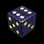 TDSO Gemstone Goldstone Blue & Gold 6 x D6 Spot Dice Set