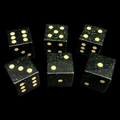 TDSO Gemstone Goldstone Green & Gold 6 x D6 Spot Dice Set In Padded Case