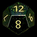 TDSO Gemstone Goldstone Green & Gold D12 Dice