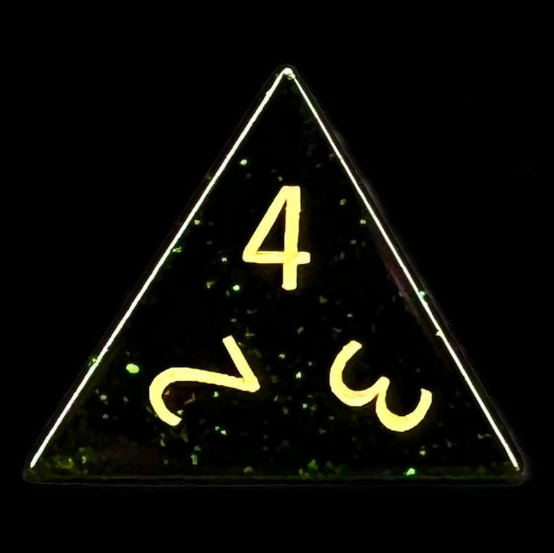 TDSO Gemstone Goldstone Green & Gold D4 Dice