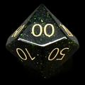 TDSO Gemstone Goldstone Green & Gold Percentile Dice