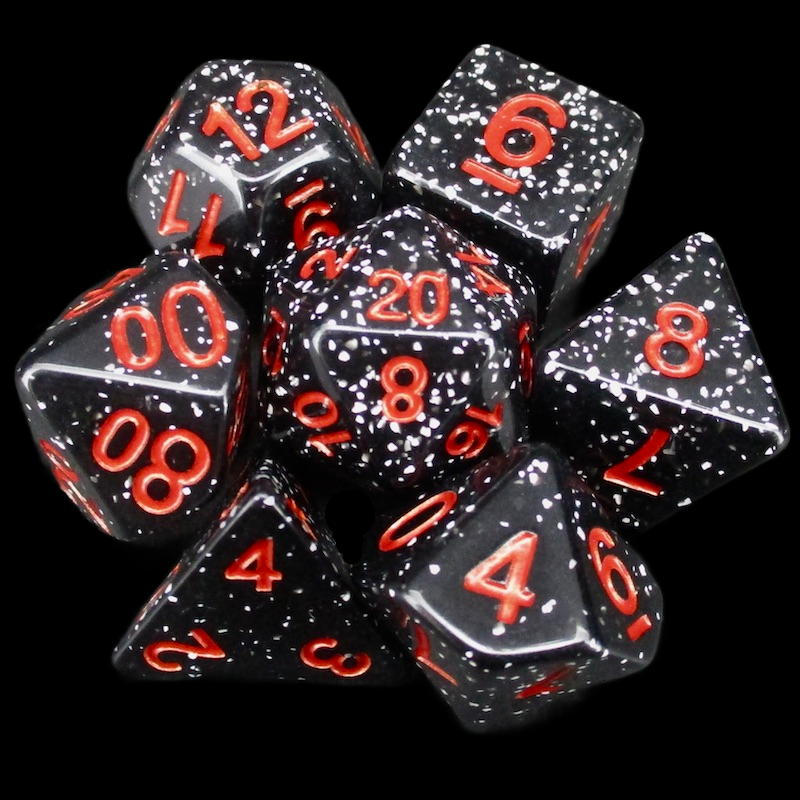 TDSO Granite Speckled Black 7 Dice Polyset