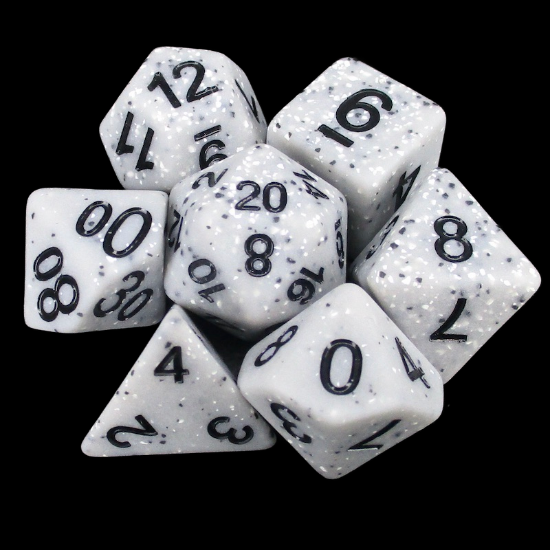TDSO Granite Speckled Grey 7 Dice Polyset