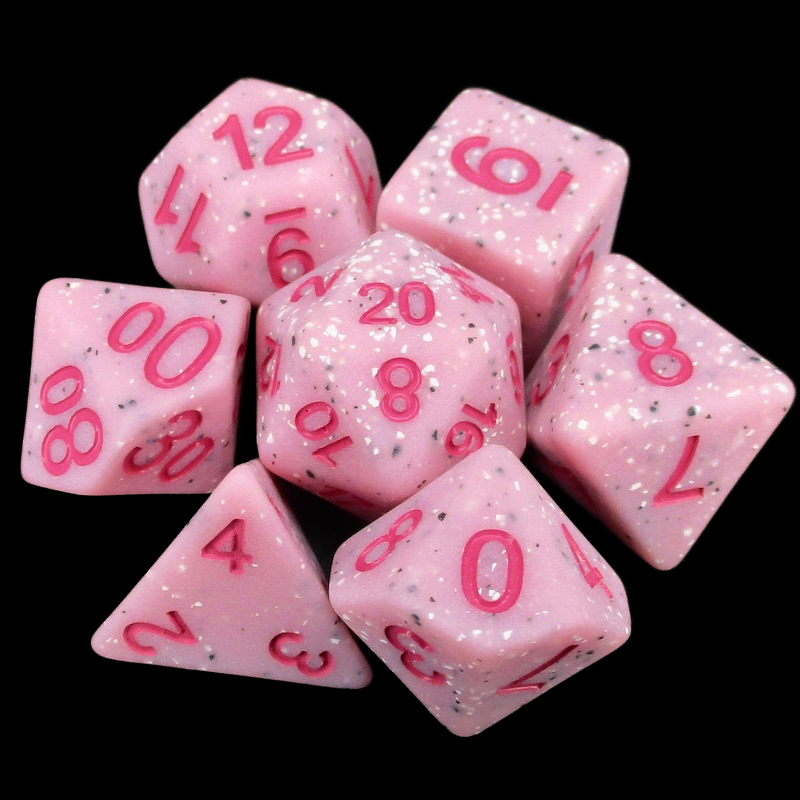 TDSO Granite Speckled Pink 7 Dice Polyset