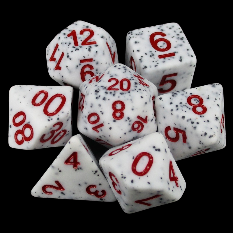 TDSO Granite Speckled White 7 Dice Polyset