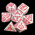 TDSO Halloween Opaque White & Red 7 Dice Polyset