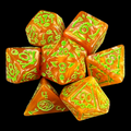 TDSO Halloween Pearl Orange & Green 7 Dice Polyset