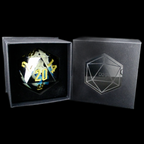 TDSO Handmade Holographic Glow in the Dark White Skull MASSIVE 55mm D20 Dice - IN BOX