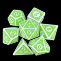 TDSO Holy Flame White & Green 7 Dice Polyset