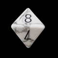 TDSO Gemstone Howlite White & Black D8 Dice