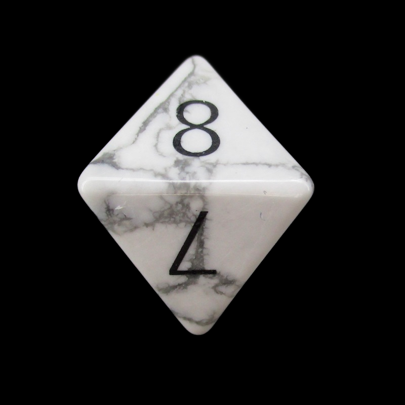 TDSO Gemstone Howlite White & Black D8 Dice