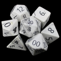 TDSO Gemstone Howlite White & Black 7 Dice Polyset