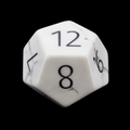 TDSO Gemstone Howlite White & Black D12 Dice