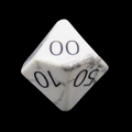 TDSO Gemstone Howlite White & Black Percentile Dice