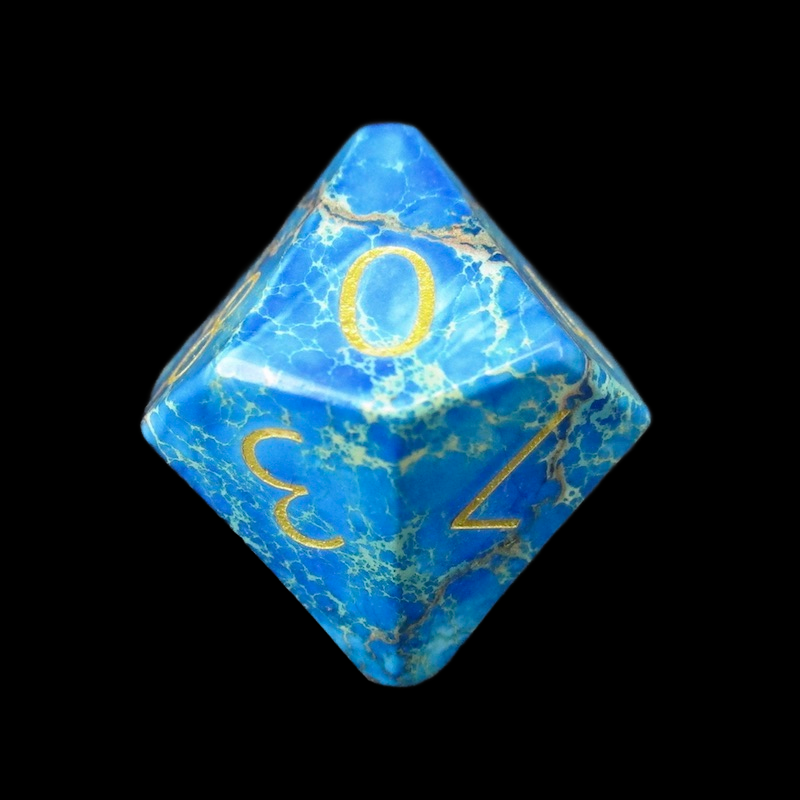 TDSO Gemstone Imperial Stone Blue & Gold D10 Dice