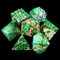 TDSO Gemstone Imperial Stone Green & Gold 7 Dice Polyset