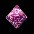 TDSO Gemstone Imperial Stone Purple & Gold D10 Dice