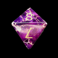 TDSO Gemstone Imperial Stone Purple & Gold D8 Dice