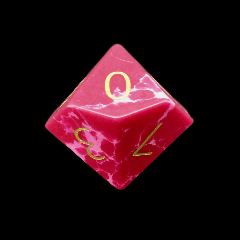 TDSO Gemstone Imperial Stone Red & Gold D10 Dice