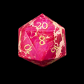 TDSO Gemstone Imperial Stone Red & Gold D20 Dice