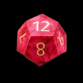 TDSO Gemstone Imperial Stone Red & Gold D12 Dice