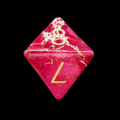 TDSO Gemstone Imperial Stone Red & Gold D8 Dice