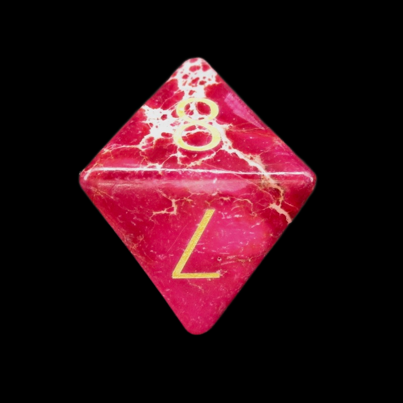 TDSO Gemstone Imperial Stone Red & Gold D8 Dice