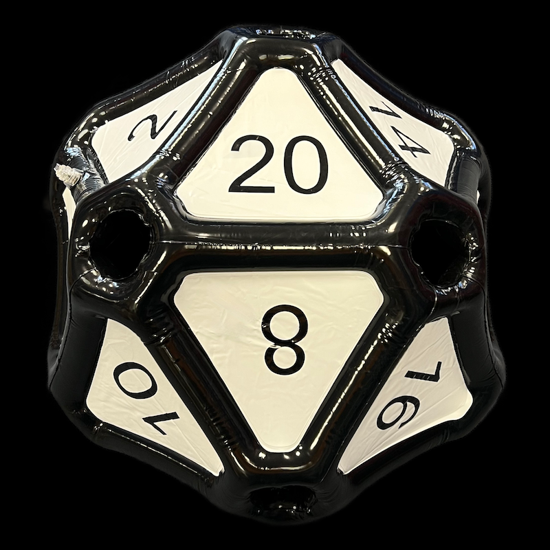 TDSO Inflatable Black & White MASSIVE D20 Dice - Ex Display