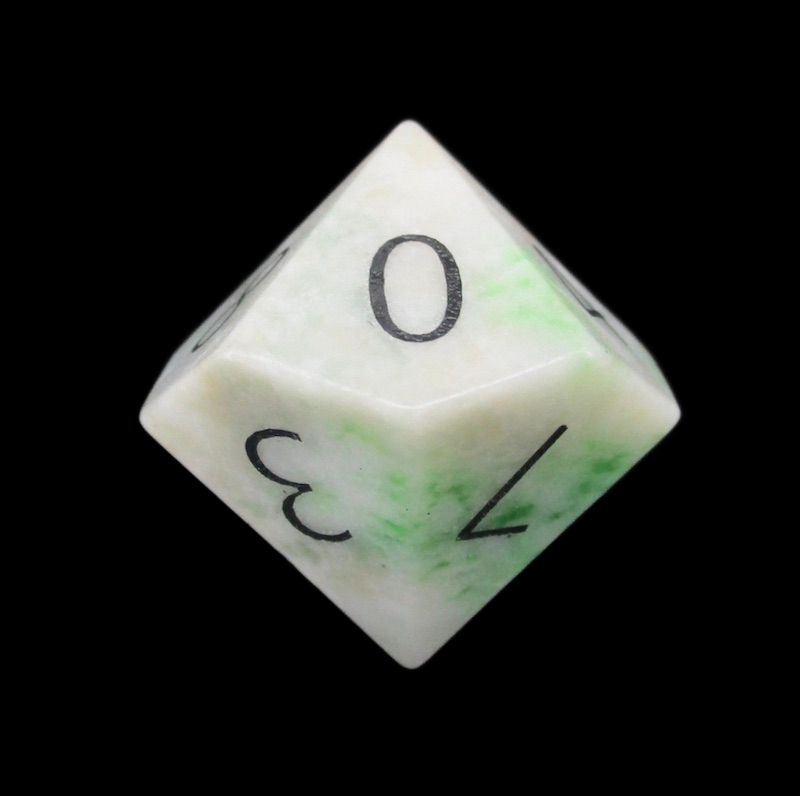 TDSO Gemstone Jade Xinjiang & Black D10 Dice