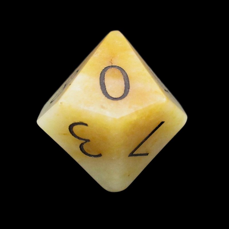 TDSO Gemstone Jade Yellow & Black D10 Dice
