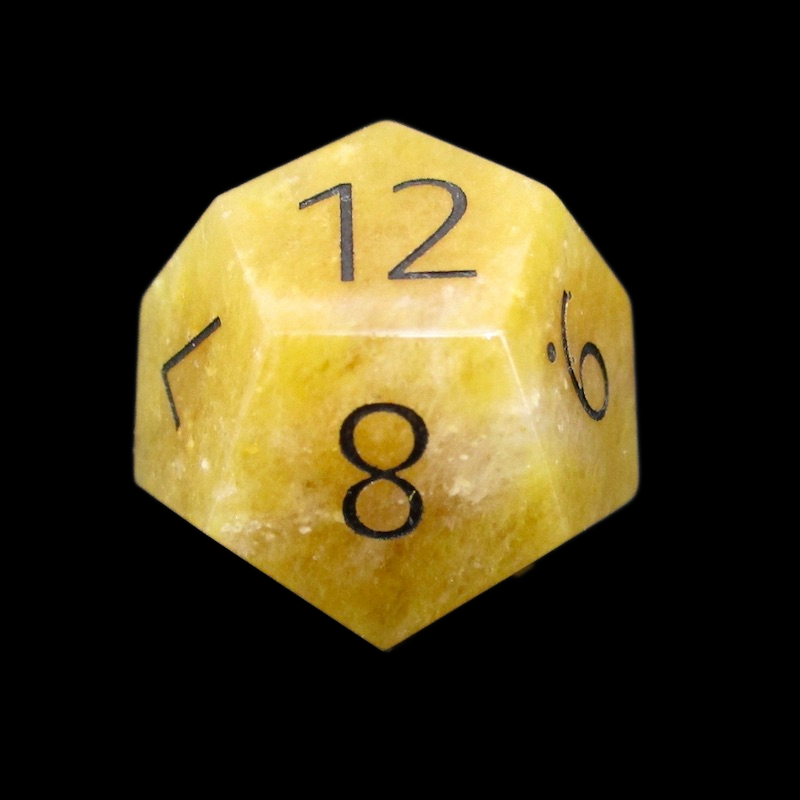 TDSO Gemstone Jade Yellow & Black D12 Dice